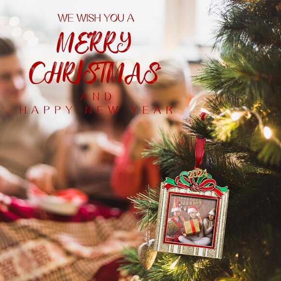 🆕Christmas Tree Ornament Picture Frame Holiday Keepsake Home Decor Pendant Gift - Picture 7 of 7